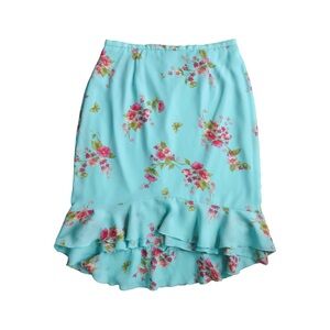 Vintage Dreamy Floral Butterfly Print Midi Skirt